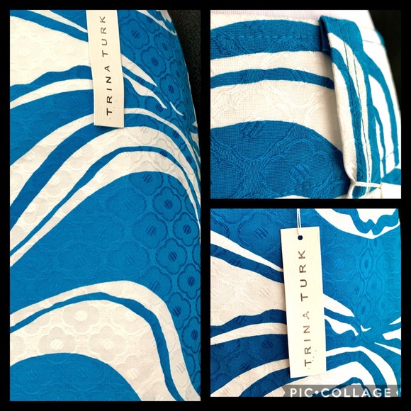 Trina Turk Skirt Size 12 Blue & White Print - Picture 4 of 6
